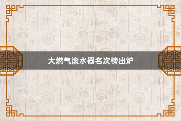 大燃气滚水器名次榜出炉